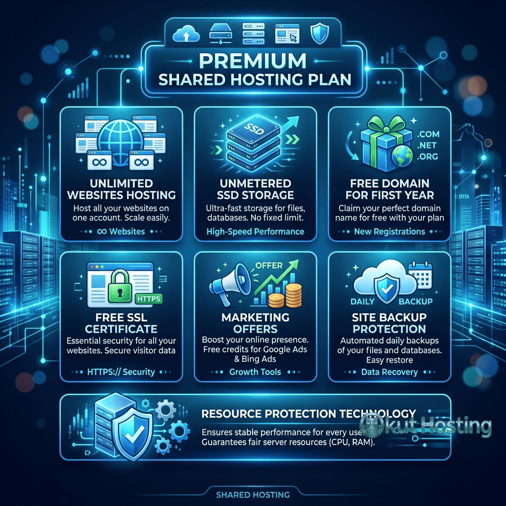 Bluehost shared hosting plan features